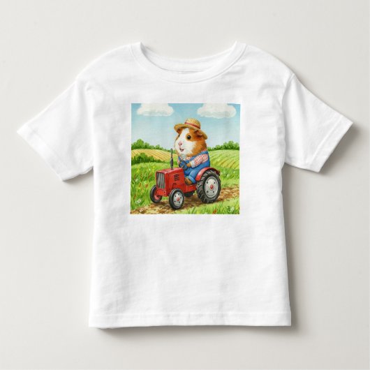Schattigee Guinese varkenshouder op tractor in vel Kinder Shirts (Voorkant)