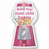 Schattigee Gumball Machine Inner Child Quote Sticker (Voorkant)