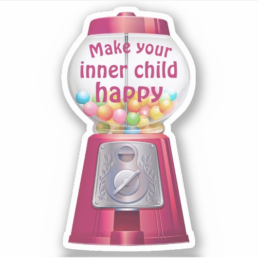 Schattigee Gumball Machine Inner Child Quote Sticker (Voorkant)