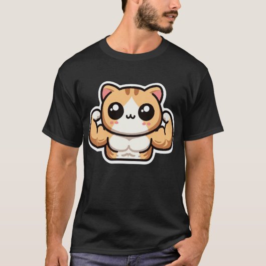Schattigee Gym Cat T-shirt (Voorkant)