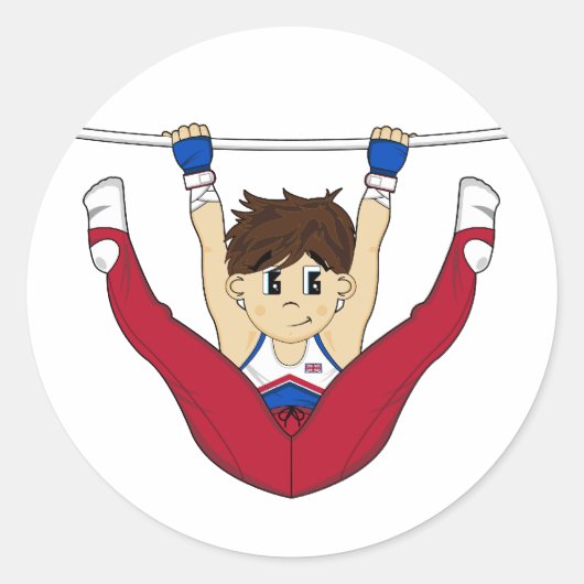 Schattigee Gymnast op Bar Sticker (Voorkant)