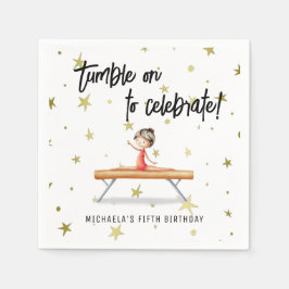 Schattigee Gymnastiek Balans Beam Girl Verjaardag Servet
