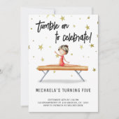 Schattigee Gymnastiek Balansbalk Verjaardag Kaart (Voorkant)