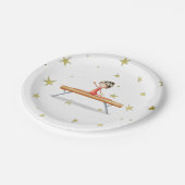 Schattigee Gymnastiek Meisje Verjaardag Papieren Bordje (Gekanteld)