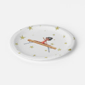 Schattigee Gymnastiek Zwart Meisje Verjaardag Papieren Bordje (Gekanteld)