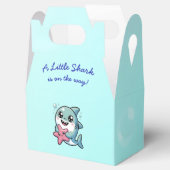 Schattigee haai Baby shower Kawaii blauw Bedankdoosjes (Geopend)