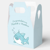 Schattigee haai Baby shower Kawaii Blue Boy Bedankdoosjes (Geopend)