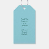 Schattigee haai Baby shower Kawaii Blue Boy Cadeaulabel (Achterkant)