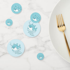 Schattigee haai Baby shower Kawaii Blue Boy Confetti