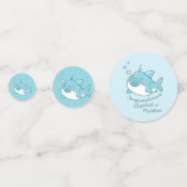 Schattigee haai Baby shower Kawaii Blue Boy Confetti (Voorkanten)