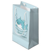 Schattigee haai Baby shower Kawaii Blue Boy Klein Cadeauzakje (Voorkant Gekanteld)