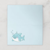 Schattigee haai Baby shower Kawaii Blue Boy Plaatskaartje (Buitenkant ongevouwen)
