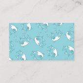 Schattigee haai Baby shower Kawaii Blue Guess Hoev Informatiekaartje (Achterkant)