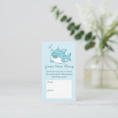 Schattigee haai Baby shower Kawaii Blue Guess Hoev Informatiekaartje (Staand voorkant)