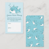 Schattigee haai Baby shower Kawaii Blue Guess Hoev Informatiekaartje (Voorkant / Achterkant)