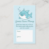 Schattigee haai Baby shower Kawaii Blue Guess Hoev Informatiekaartje (Voorkant)