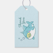 Schattigee haai Baby shower kawaii dank u Cadeaulabel (Voorkant)