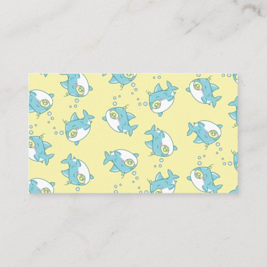 Schattigee haai Baby shower Kawaii luier Raffle Informatiekaartje (Achterkant)