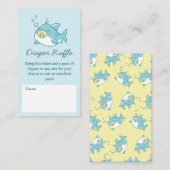 Schattigee haai Baby shower Kawaii luier Raffle Informatiekaartje (Voorkant / Achterkant)