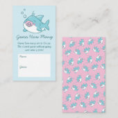 Schattigee haai Baby shower Kawaii Raad eens hoeve Informatiekaartje (Voorkant / Achterkant)