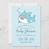 Schattigee haai Baby shower kawaii roze meisje Kaart (Voorkant)