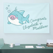 Schattigee haai Baby shower kawaii roze meisje Spandoek (Beurs)