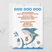 Schattigee haai cartoon DIY leeftijd kinderen verj Kaart (Voorkant)