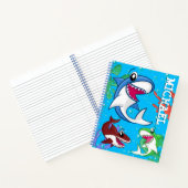 Schattigee haai Cartoon onderwater blauw Zee oceaa Notitieboek (Binnen)