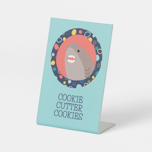 Schattigee haai Cookiecutter Reclamebord Met Voetstuk (Voorkant)