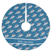 Schattigee haai dragen Santa Hat Novelty Kerstmis Kerstboom Rok (Voorkant)