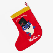 Schattigee haai 🦈 Fun Fab Kinder Super Oceaan Grote Kerstsok (Achterkant (Hangend))