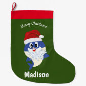 Schattigee haai 🦈 Fun Fab Kinder Super Oceaan Grote Kerstsok (Voorkant)