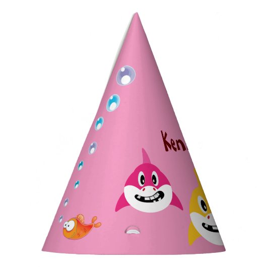 Schattigee haai 🦈 Fun Fab Kinder Super Ocean Verj Feesthoedjes (Links)