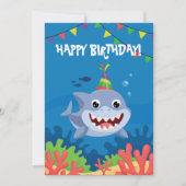 Schattigee haai Happy Birthday onderwater Kaart (Voorkant)
