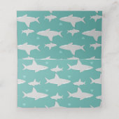 Schattigee haai hart groen Baby shower plaats kaar Plaatskaartje (Binnenkant ongevouwen)