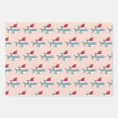 Schattigee haai in een kerstmuts Lichtroze kerst Inpakpapier Vel (Voorkant)
