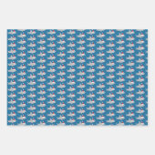 Schattigee haai in kerstmuts kerstpatroon inpakpapier vel (Voorkant 2)