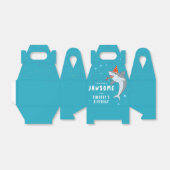 Schattigee haai in oceaan Kids Verjaardagsfeest Bedankdoosjes (Uitgevouwen)