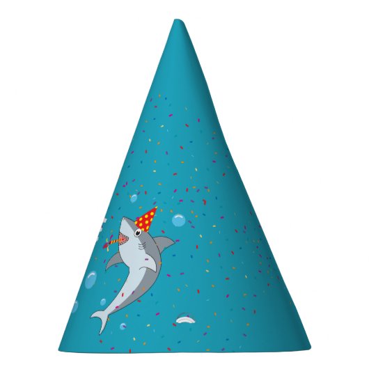 Schattigee haai in oceaan Kids Verjaardagsfeest Feesthoedjes (Rechts)