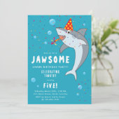 Schattigee haai in oceaan Kids Verjaardagsfeest Kaart (Staand voorkant)