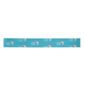 Schattigee haai in oceaan Kids Verjaardagsfeest Satijnen Lint (Voorkant)