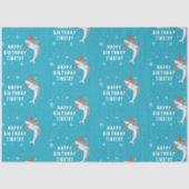 Schattigee haai in oceaan Kids Verjaardagsfeest Tissuepapier (Voorkant)