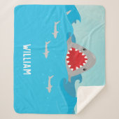 Schattigee haai in water | Baby jongen Sherpa Deken (Voorkant)