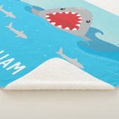 Schattigee haai in water | Baby jongen Sherpa Deken (3/4)