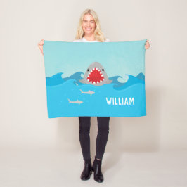 Schattigee haai in water | Jongens Fleece Deken