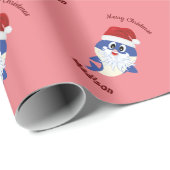 Schattigee Haai 🦈 Kerst Kinder Fun Super Oceaan Cadeaupapier (Rol Hoek)