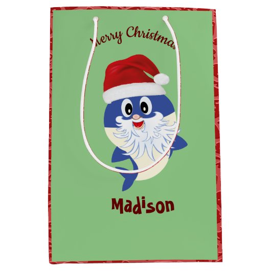 Schattigee Haai 🦈 Kerst Kinder Fun Super Oceaan Medium Cadeauzakje (Voorkant)