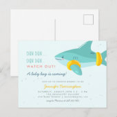 Schattigee haai met armbanden Zomer Baby shower Uitnodiging Briefkaart (Voorkant / Achterkant)