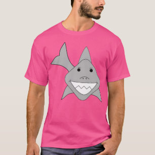 Schattigee haai met een kostbaar gezicht getekend t-shirt