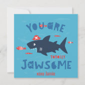 Schattigee haai met piraat pet helemaal kaakachtig (Voorkant)